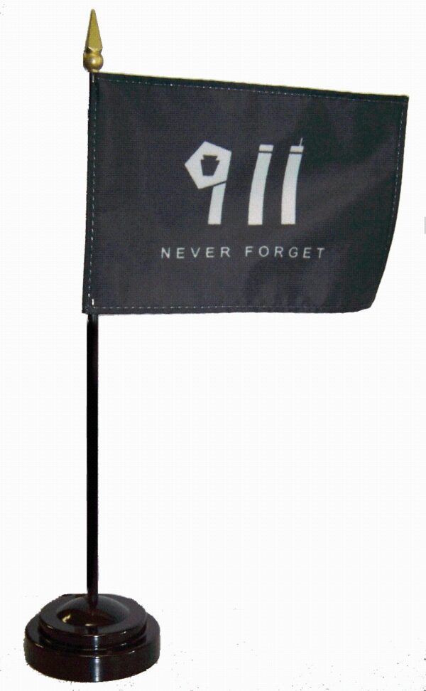 911 Desktop Flag & Stand