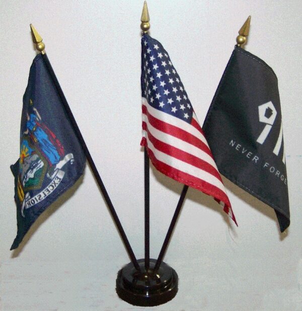 911 & U.S. & New York Desktop Flag Set