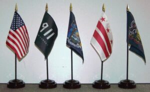 911 Five-Flag Desktop Set with Individual Stands