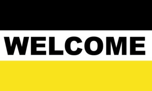 3' x 5' Black and Gold Welcome Flag