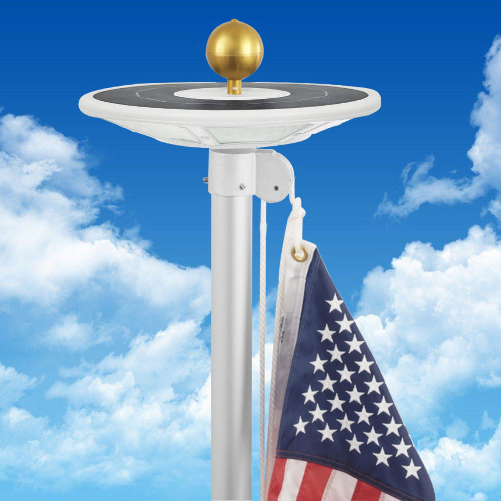 Solar Powered Flag Pole Lamp Camping Light Flagpole Top, 48% OFF