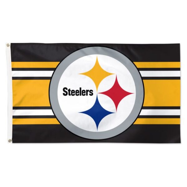 3 ft x 5 ft Steelers Logo Flag with Stripes