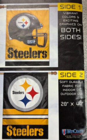 28" x 40" Double-sided Steeler Banner - Logo /Helmet