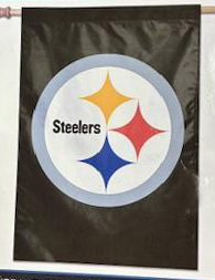 28" x 40" Steeler Banner - Logo on Black Background